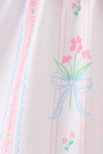 Load image into Gallery viewer, Blue floral I love MAMA smocked ruffle bloomer set
