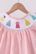Load image into Gallery viewer, Pink princess smocked ruffle shorts set
