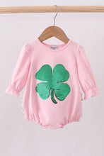 Load image into Gallery viewer, Pink clover glitter ruffle bubble

