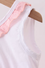 Load image into Gallery viewer, Pink cross jacquard embroidery ruffle bubble
