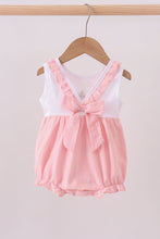 Load image into Gallery viewer, Pink cross jacquard embroidery ruffle bubble
