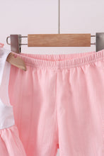 Load image into Gallery viewer, Pink cross jacquard embroidery shorts set
