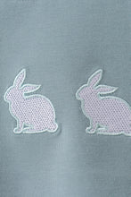 Load image into Gallery viewer, Blue bunny embroidery top

