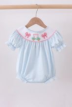 Load image into Gallery viewer, Blue golf cart smocked bubble
