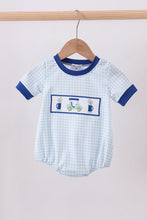 Load image into Gallery viewer, Blue golf cart smocked bubble
