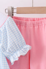 Load image into Gallery viewer, Blue golf cart smocked ruffle shorts set
