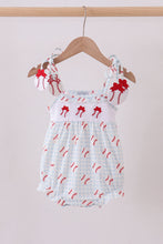 Load image into Gallery viewer, Baseball applique ruffle gingham bubble
