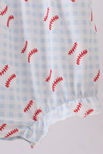 Load image into Gallery viewer, Baseball applique ruffle gingham bubble
