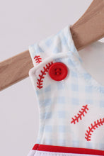 Load image into Gallery viewer, Baseball applique gingham jonjon

