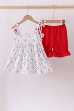Load image into Gallery viewer, Baseball applique ruffle gingham shorts set
