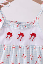 Load image into Gallery viewer, Baseball applique ruffle gingham dress
