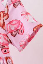 Load image into Gallery viewer, Pink bow baseball bamboo dress
