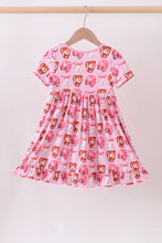 Load image into Gallery viewer, Pink bow baseball bamboo dress
