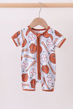 Load image into Gallery viewer, Baseball bamboo romper
