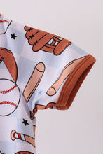 Load image into Gallery viewer, Baseball bamboo romper
