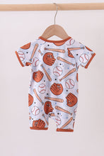 Load image into Gallery viewer, Baseball bamboo romper
