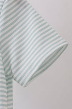 Load image into Gallery viewer, Sage bunny embroidery stripe shirt
