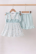 Load image into Gallery viewer, Sea shell  ruffle shorts set
