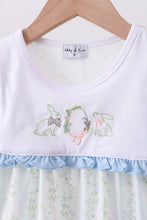 Load image into Gallery viewer, Floral bunny embroidery ruffle shorts set
