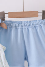 Load image into Gallery viewer, Floral bunny embroidery ruffle shorts set
