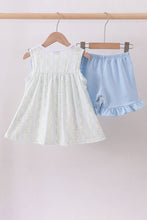 Load image into Gallery viewer, Floral bunny embroidery ruffle shorts set
