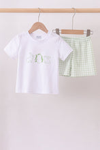Load image into Gallery viewer, Bunny embroidery gingham shorts set
