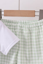 Load image into Gallery viewer, Bunny embroidery gingham shorts set

