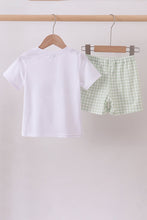 Load image into Gallery viewer, Bunny embroidery gingham shorts set
