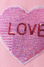 Load image into Gallery viewer, Pink heart love smile sequin fleece mom&amp;me sweatshrit
