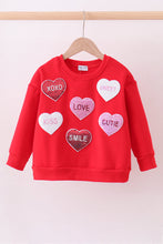 Load image into Gallery viewer, Red heart love smile sequin fleece mom&amp;me sweatshrit
