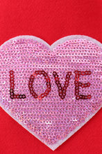 Load image into Gallery viewer, Red heart love smile sequin fleece mom&amp;me sweatshrit
