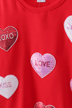 Load image into Gallery viewer, Red heart love smile sequin fleece mom&amp;me sweatshrit
