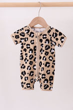 Load image into Gallery viewer, Leopard bamboo romper
