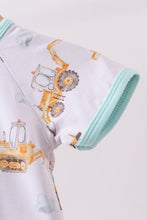 Load image into Gallery viewer, Yellow engineering vehicle bamboo romper
