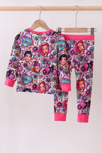Load image into Gallery viewer, Purple character bamboo pajama pants set
