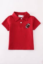 Load image into Gallery viewer, Maroon football embroidery button down shirt
