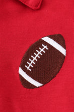 Load image into Gallery viewer, Maroon football embroidery button down shirt
