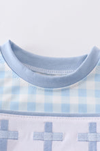 Load image into Gallery viewer, Easter plaid cross embroidery boy bubble
