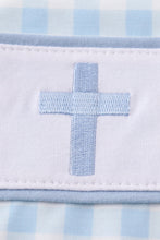 Load image into Gallery viewer, Easter plaid cross embroidery boy bubble
