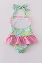 Load image into Gallery viewer, Meadow breeze print girl one-piece swimsuit
