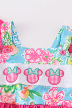Load image into Gallery viewer, Pink floral character applique girl swimsuit
