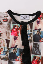 Load image into Gallery viewer, Black music fan zipper girl romper
