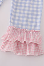 Load image into Gallery viewer, Pink floral pumpkin embroidery ruffle pants set
