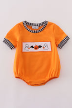 Load image into Gallery viewer, Orange Halloween pumpkin ghost embroidery bubble
