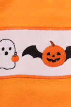 Load image into Gallery viewer, Orange Halloween pumpkin ghost embroidery bubble
