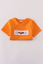Load image into Gallery viewer, Orange Halloween pumpkin ghost embroidery top
