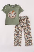 Load image into Gallery viewer, Camouflage print pumpkin applique pants set
