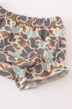 Load image into Gallery viewer, Camouflage print pumpkin applique ruffle bloomer set
