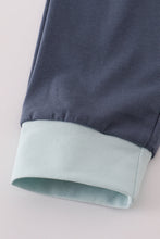 Load image into Gallery viewer, Blue embroidery pants set
