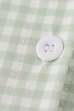 Load image into Gallery viewer, Sage turkey embroidery gingham button down shirt
